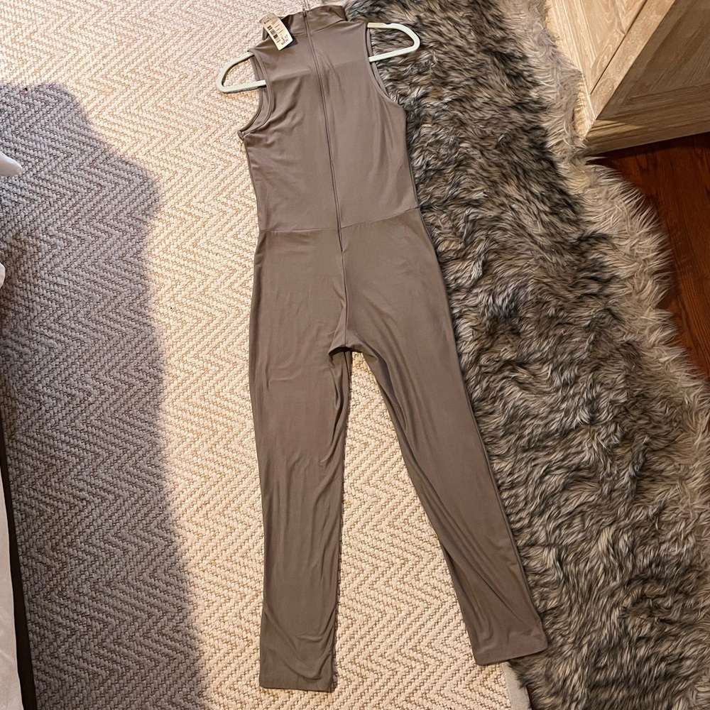 Love Culture- Beige Long Stretchy Romper